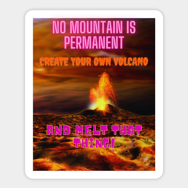 Mountain Volcano Sticker by LibrosBOOKtique